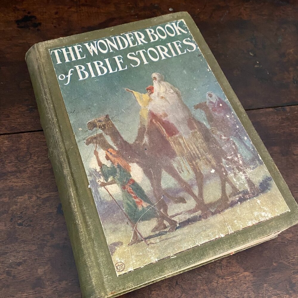 Wonder Book of Bible Stories antique 1921 children's book Logan Marshall editor